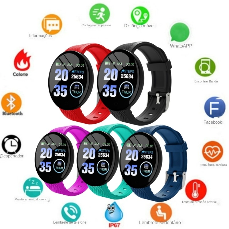 Smartwatch D18 Circular – El Reloj Inteligente Más Completo al Mejor Precio